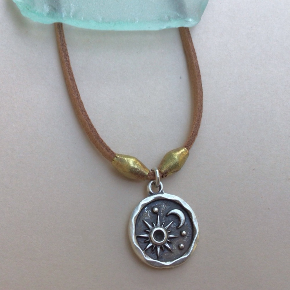 Suede Cord Sundance Charm Necklace - Picture 3 of 12